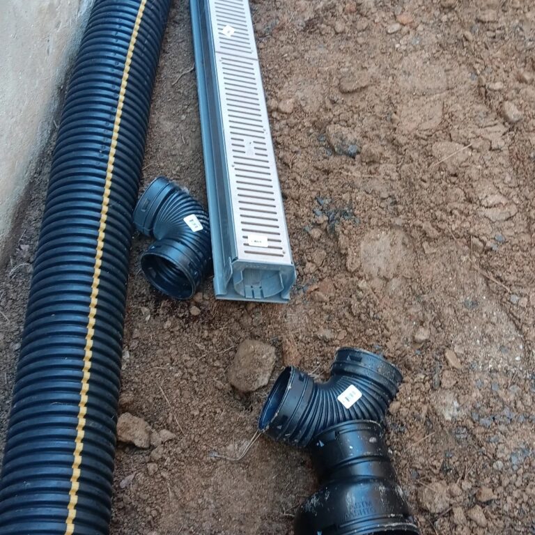 Completed yard drainage work in the Kennesaw Georgia area